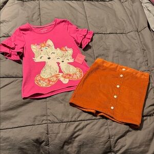 Isaac Mizrahi Pink and Orange Kids Matching Set size 7/8